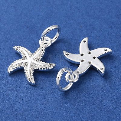 Rack Plating Brass Micro Pave Clear Cubic Zirconia Charms KK-D097-04S-1