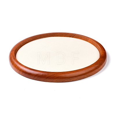 Flat Round Wood Pesentation Jewelry Display Tray ODIS-P008-20B-1