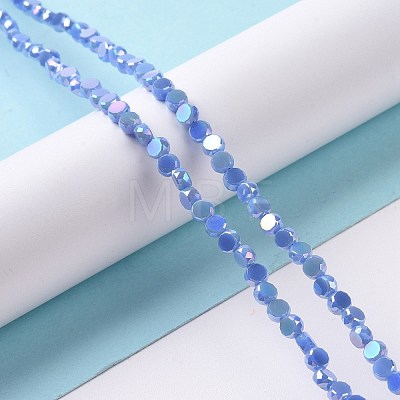 Electroplate Glass Beads Strands GLAA-E036-03C-1