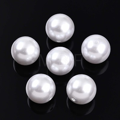 Round ABS Plastic Imitation Pearl Beads OACR-R053-01-1