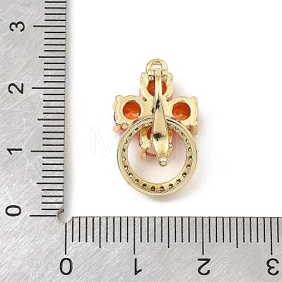 Brass with Cubic Zirconia Fold Over Clasps KK-G484-01A-G-1