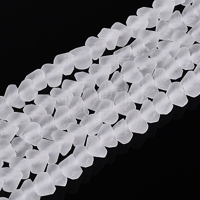Frosted Transparent Glass Beads Strands GLAA-N016-4mm-11-1