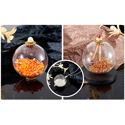 Handmade Blown Glass Globe Beads BLOW-TA0001-02B-1