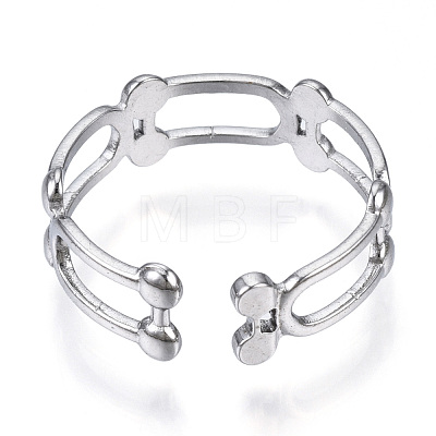 304 Stainless Steel Arch Shape Open Cuff Ring RJEW-N040-41-1