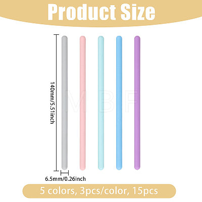 15Pcs 5 Colors Silicone Stirring Rods DIY-CA0008-16-1