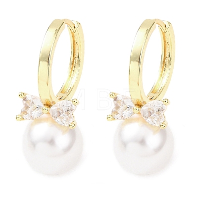 Bowknot with Round Brass Hoop Earrings EJEW-D351-12G-1
