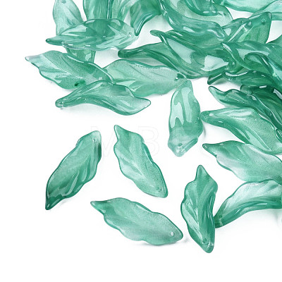Transparent Spray Painted Glass Pendants X-GLAA-N035-017-F04-1