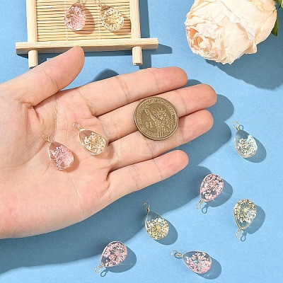 10Pcs 2 Colors Glass Pendants GLAA-YW0005-46-1