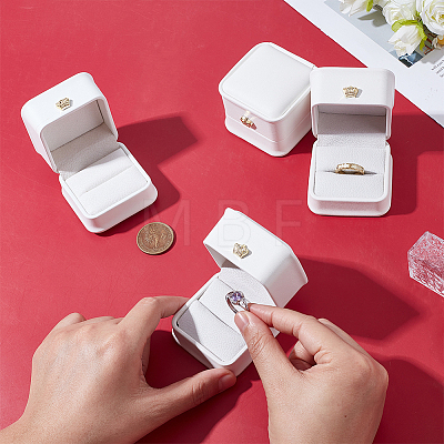 Imitation Leather Covered Plastic Jewelry Ring Boxes OBOX-WH0085-173C-1
