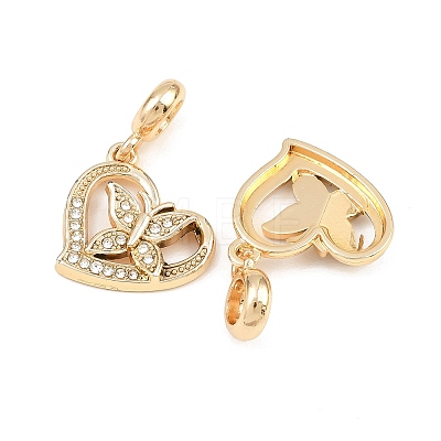 Alloy Crystal Rhinestone European Dangle Charms AL-CBAC2D3-17G-1