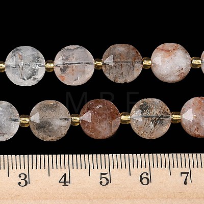 Natural Black Gold Rutilated Quartz Beads Strands G-C116-A182-01-1
