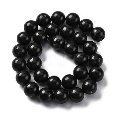 Natural Shungite Beads Strands G-M353-A04-12mm-1