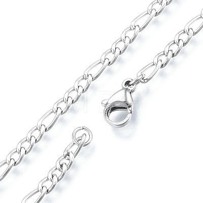 Men's 201 Stainless Steel Figaro Chains Necklace NJEW-N050-A08-3-55P-1