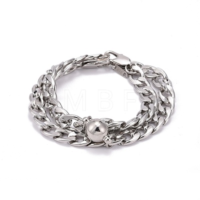 304 Stainless Steel Curb Chains Bracelets BJEW-JB06276-1