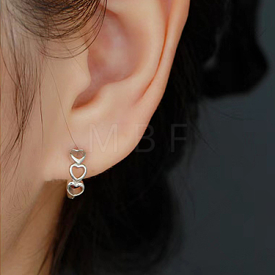 Rhodium Plated 925 Sterling Silver Hoop Earrings ZY5984-2-1