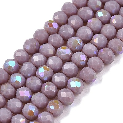 Electroplate Opaque Solid Color Glass Beads Strands LS-EGLA-A044-P4mm-L13-1