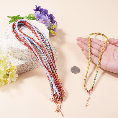 8Pcs 8 Colors 3.5MM Round Nylon Cotton Cord Necklace Making NJEW-TA0001-26RG-1
