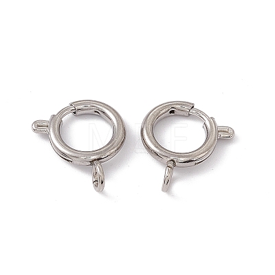 Non-Tarnish 201 Stainless Steel Spring Ring Clasps STAS-J401-LD022-12-1