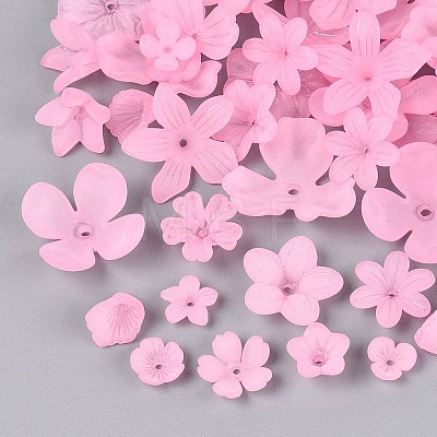Frosted Acrylic Bead Caps KY-Q004-08H-1