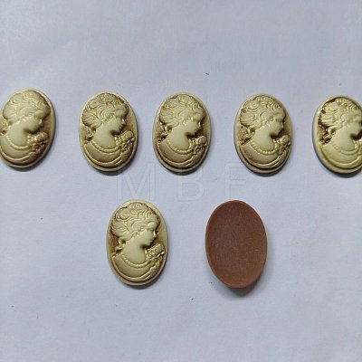 Cameos Opaque Resin Cabochons RESI-C016-01B-02-1