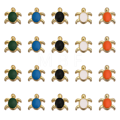20Pcs 5 Colors Alloy Enamel Beads ENAM-CA0001-69-1