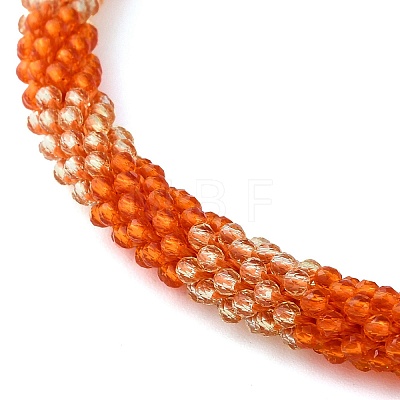 Glass Crochet Beaded Necklace NJEW-Z029-04C-1