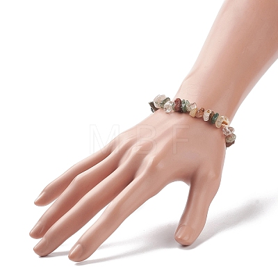Unisex Chip Natural Gemstone Beaded Stretch Bracelets BJEW-S143-35-1