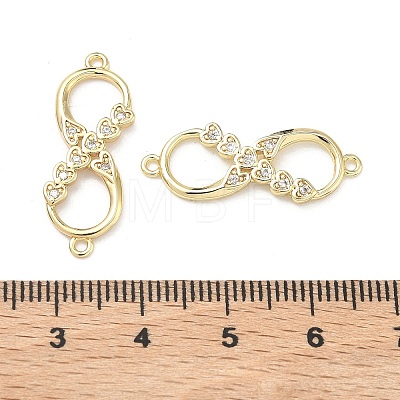 Brass Micro Pave Cubic Zirconia Heart Infinity Connector Charms KK-P350-12G-01-1