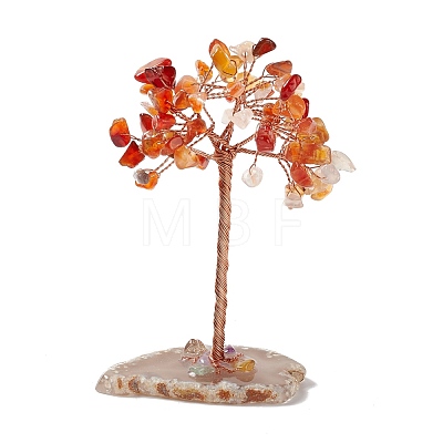 Natural Mixed Stone Chips and Natural Agate with Mixed Stone Pedestal Display Decorations DJEW-G027-09RG-1