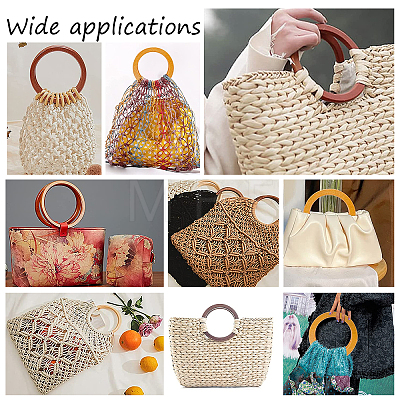   4Pcs 2 Style Wooden Bag Handles FIND-PH0005-26-1