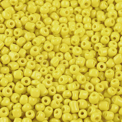 6/0 Opaque Colours Round Glass Seed Beads X-SEED-A010-4mm-42-1