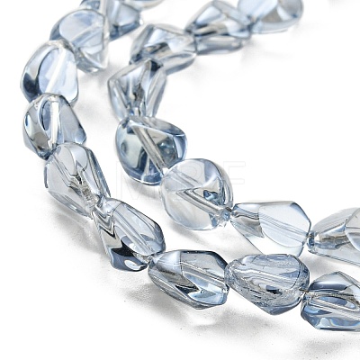 Pearl Luster Plated Electroplate Transparent Glass Beads Strands EGLA-G037-04A-PL02-1