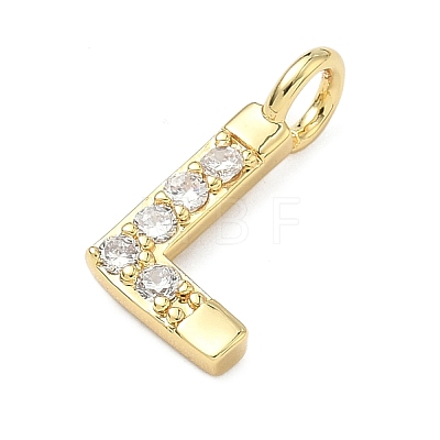 Brass Micro Pave Clear Cubic Zirconia Pendants KK-I476-01G-L-1