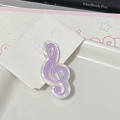 Musical Note Acrylic Alligator Hair Clips PW-WG5E258-03-1