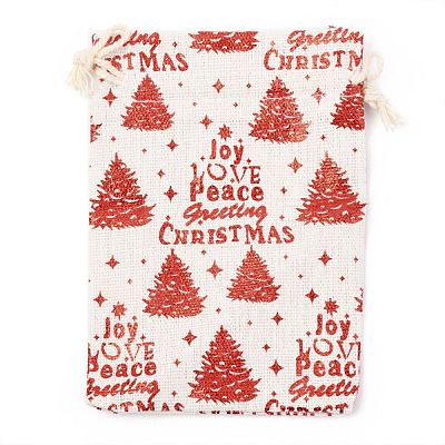 Christmas Theme Cotton Fabric Cloth Bag ABAG-H104-B06-1
