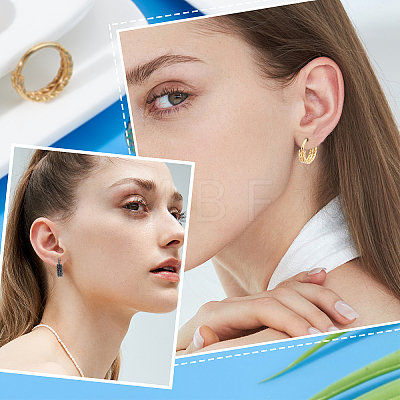 DICOSMETIC 8Pcs 4 Colors Twisted Ring Hoop Earrings for Girl Women STAS-DC0008-52-1