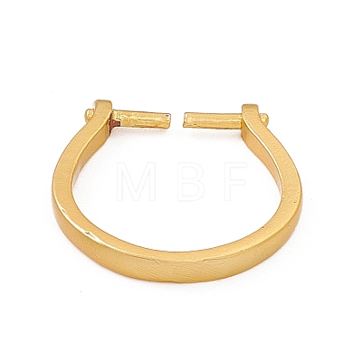 Rack Plating Brass Open Cuff Ring Settings KK-G455-15MG-1