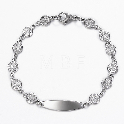 304 Stainless Steel ID Bracelets BJEW-H520-15P-1