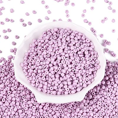 6/0 Baking Paint Glass Round Seed Beads SEED-S036-01C-08-1