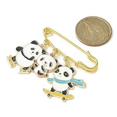 Panda Alloy Enamel Pendants Brooch Pin JEWB-BR00113-1