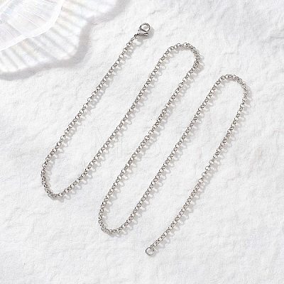 3MM 304 Stainless Steel Rolo Chain Necklaces NJEW-JN05622-01-1