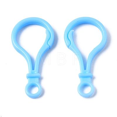 Opaque Solid Color Bulb Shaped Plastic Push Gate Snap Keychain Clasp Findings KY-R006-06-1