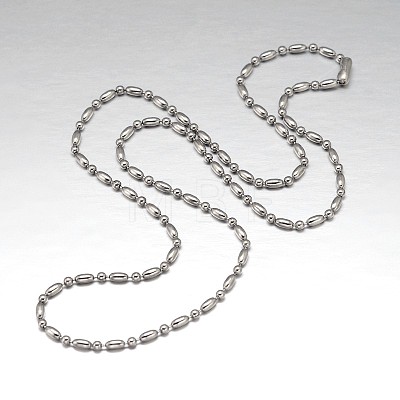 304 Stainless Steel Ball Chain Necklaces CHS-O004-A-2mm-1