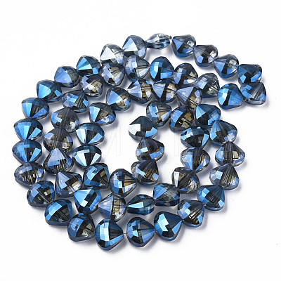Electroplate Transparent Glass Beads Strands EGLA-N002-36-F02-1