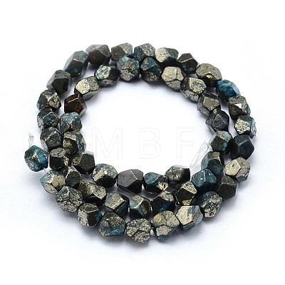 Dyed Natural Pyrite Beads Strands G-F582-D05-1