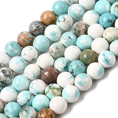Natural Howlite Beads Strands G-L555-02-6mm-1