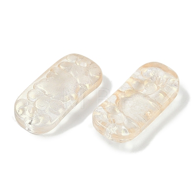 Spray Painted Transparent Glass Connector Charms X1-GLAA-H035-06A-1