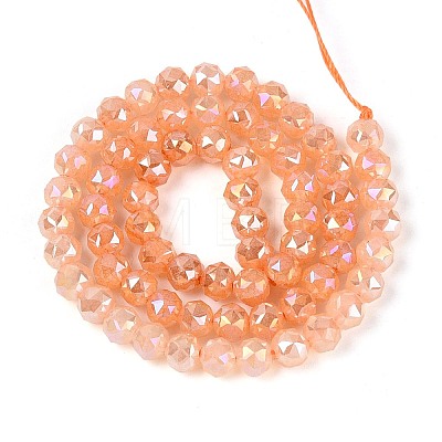 Anti-Tarnish Electroplate Glass Beads Strands GLAA-N064-6mm-05-1