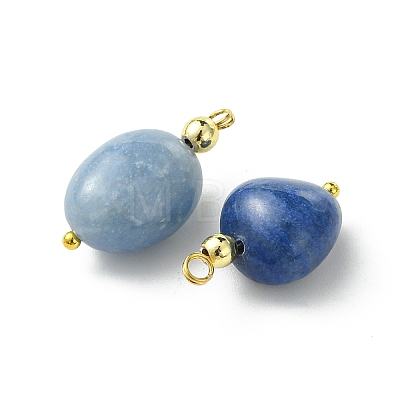 Natural Blue Aventurine(Dyed & Heated) Pendants PALLOY-JF05381-1