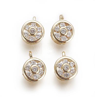 Brass Micro Pave Cubic Zirconia Charms ZIRC-F102-12-1